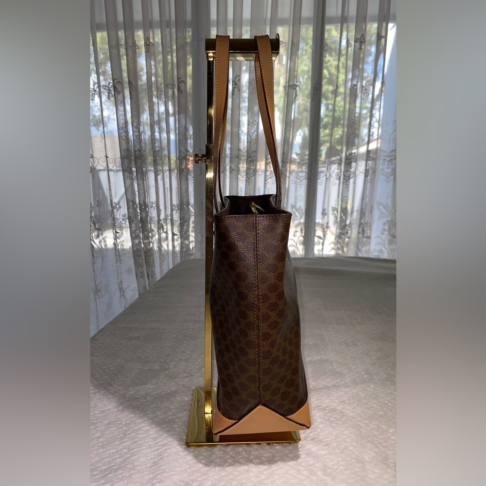 CELINE - Macadam bag - brown coated canvas with beige leather **FINAL PRICE** - Picture 4 of 16